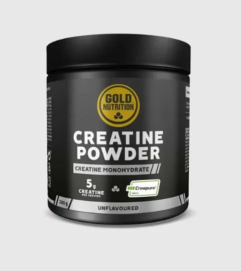 Bote de Creatine Powder de Gold Nutrition, sin sabor.